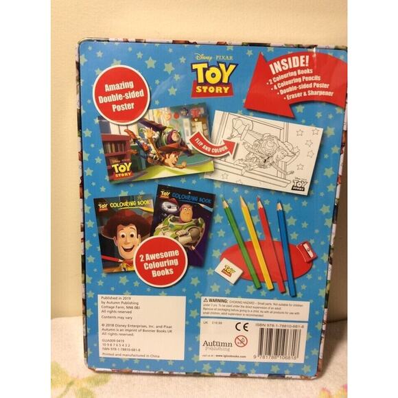 Disney Pixar Activity Tin Toy Story With 2 Coloring Books, 4 Pencils, Poster - Picture 2 of 2